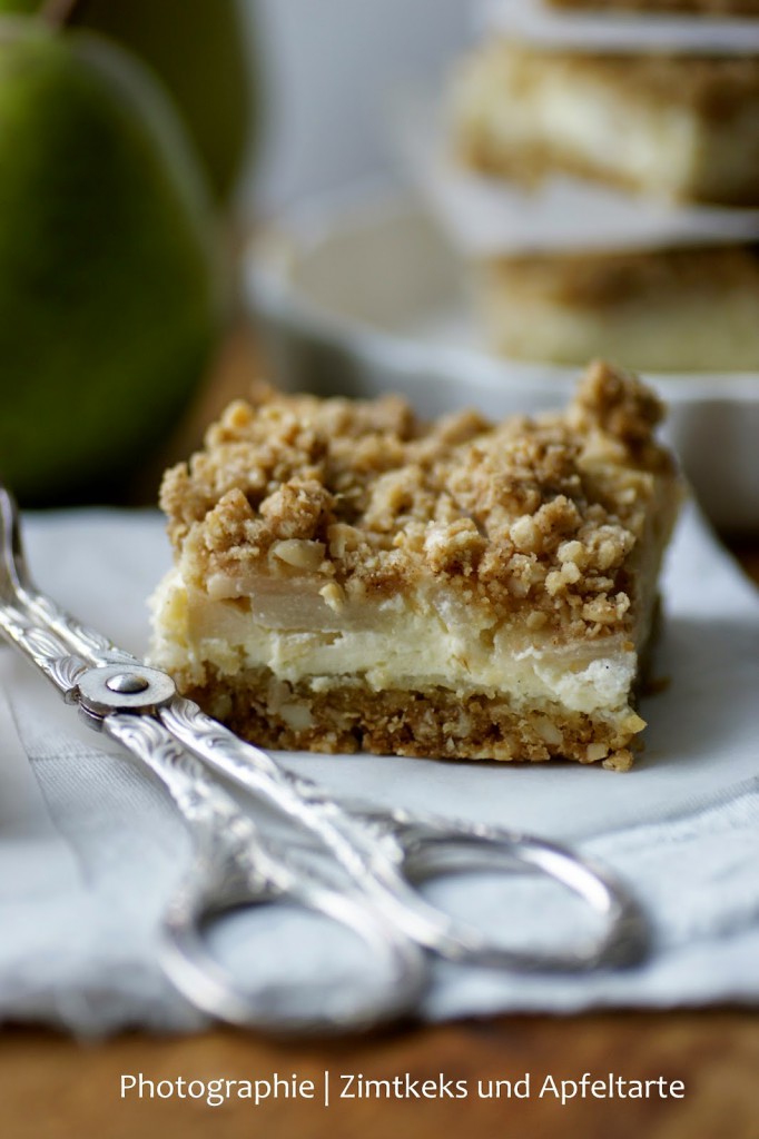 Birnen-Cheesecake mit crunchy Streuseln - der perfekte Herbstgenuss