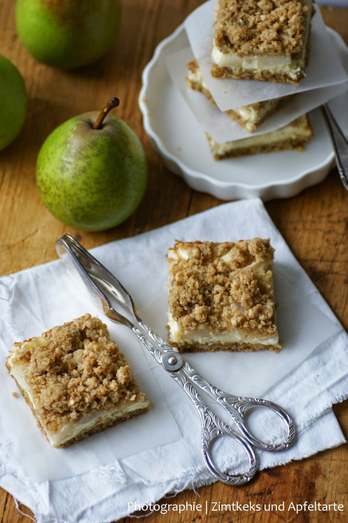 Birnen-Cheesecake mit crunchy Streuseln - der perfekte Herbstgenuss