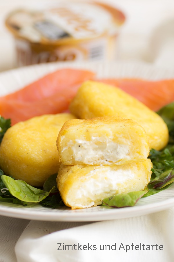 Fluffig gefüllte Kartoffeltaschen mit Lachs und Meerrettich-Frischkäse ...