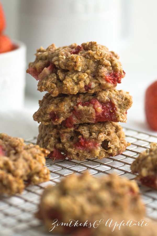 Gelingsicheres Rezept Gesunde Erdbeer-Cookies vegan