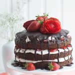 Schokoladen-Erdbeer Naked Cake mit Mascarpone-Creme