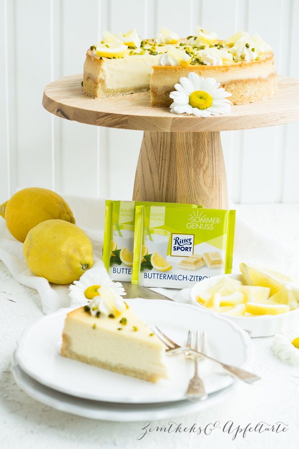 Tolles Rezept für Zitronen-Cheesecake mit weißer Schokolade