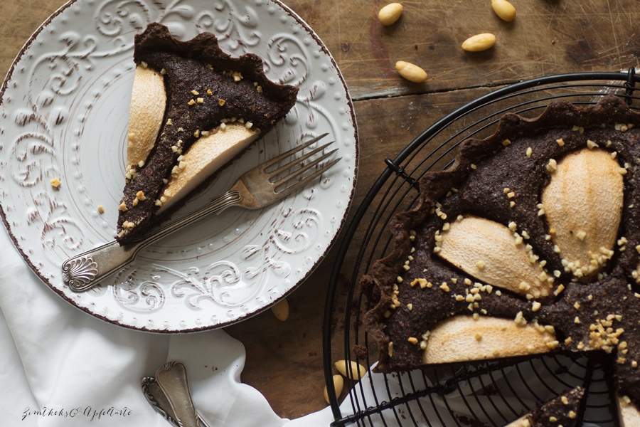 Schokoladen-Frangipane-Tarte mit Birnen - lecker und einfach!