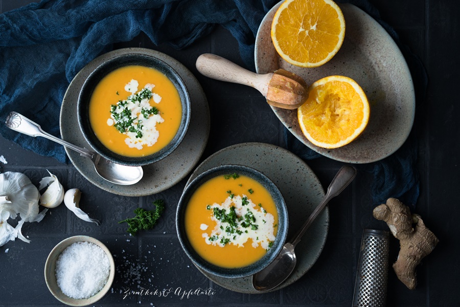Orangen-Süßkartoffelsuppe - Mom&amp;#39;s cooking friday - Zimtkeks und Apfeltarte