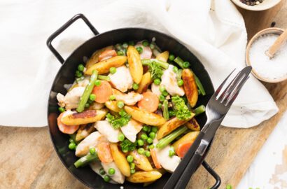 Einfaches und schnelles Familiengericht: Schupfnudelpfanne mit Hähnchenbrust und Gemüse