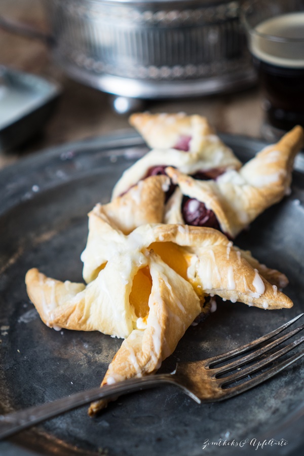 Dreierlei Blätterteig Windräder mit Quarkcreme und Frucht - einfach, lecker und schnell gemacht