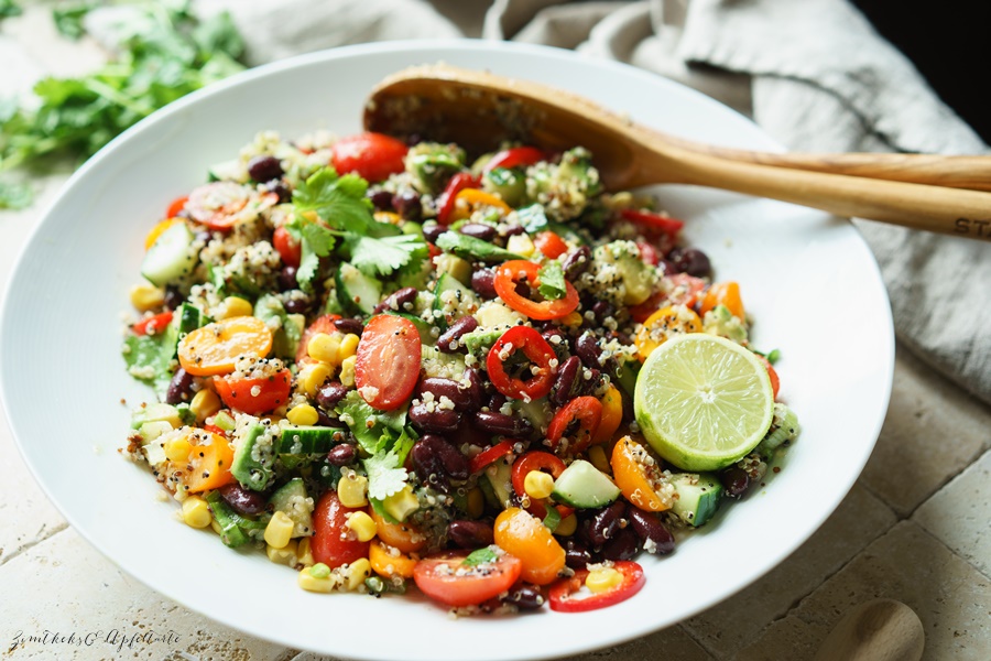 Bunter Quinoa-Salat mit Limettendressing gelingsicheres und leckeres Rezept