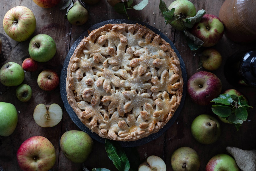 Rezept gedeckter Birnen-Apfel-Kuchen - Spiced Pear Apple Cake