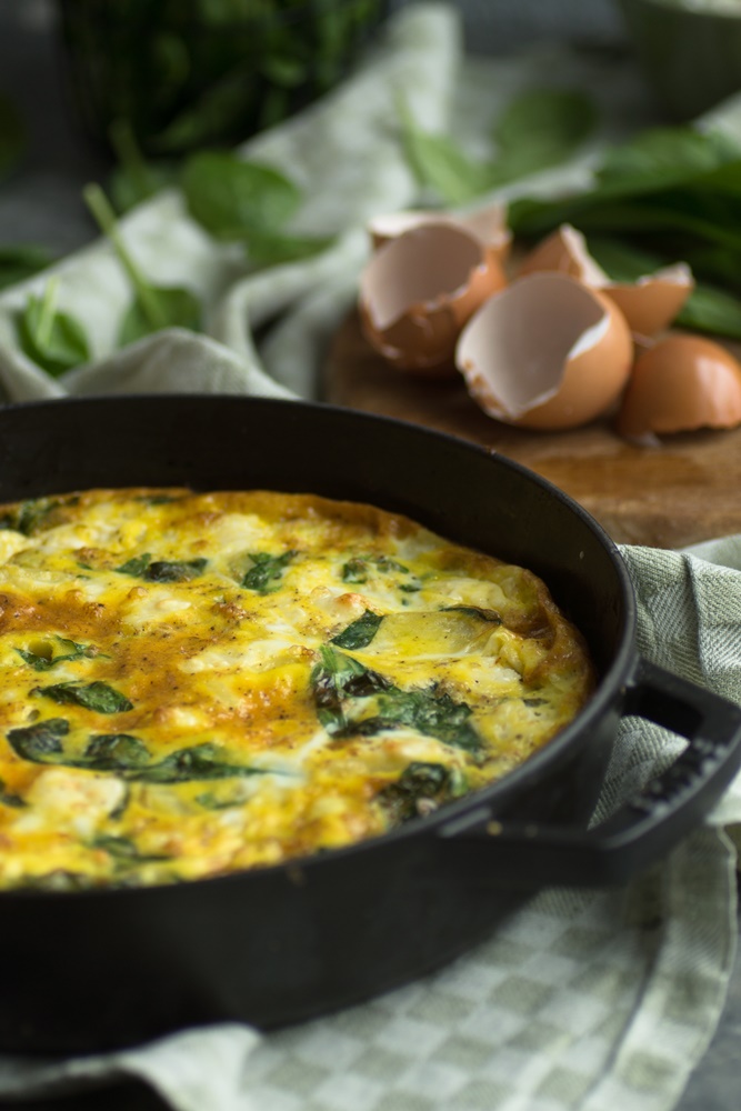 Einfaches Rezept für Bärlauch-Spinat-Frittata