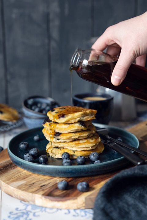 Blaubeer-Pancakes - Blueberry Pancakes einfaches Rezept