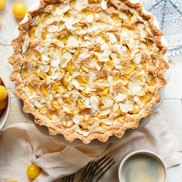 Rezept für eine Mirabellentarte mit Mandelcreme