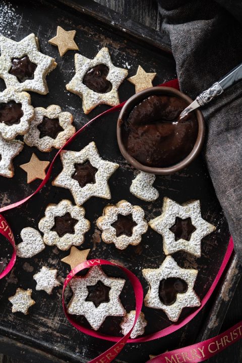 Linzer Plätzchen - Spitzbuben - mit Mohn und Pflaumenmus