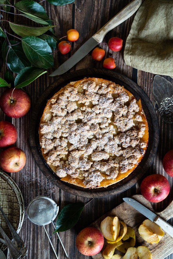 Saftiger Apfelkompott Streuselkuchen Rezept