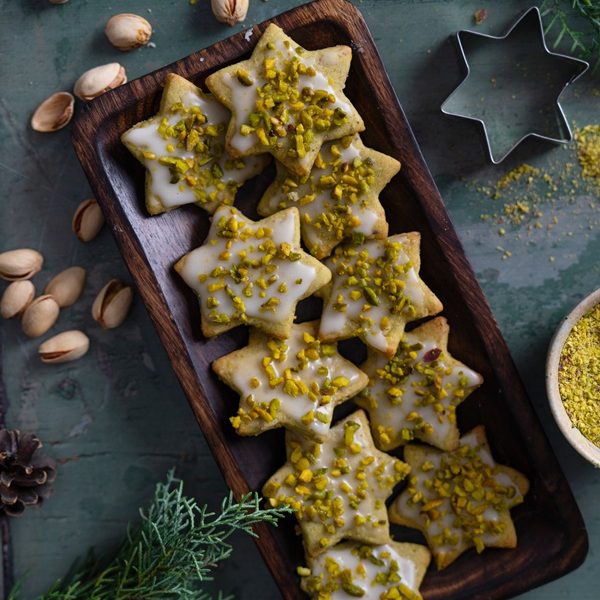 Einfaches Rezept für Pistazien-Plätzchen mit Limetten Guss