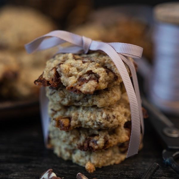 vegane Hafer-Walnuss-Schoko-Cookies - einfaches Rezept