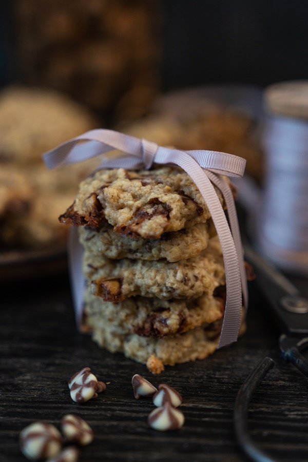 vegane Hafer-Walnuss-Schoko-Cookies - einfaches Rezept