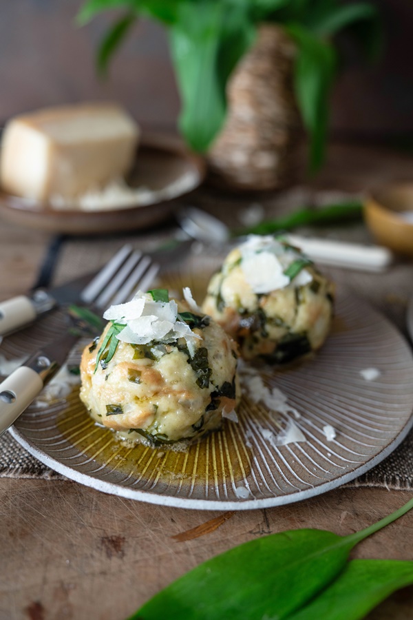 Rezept für Bärlauch-Knödel mit Bergkäse