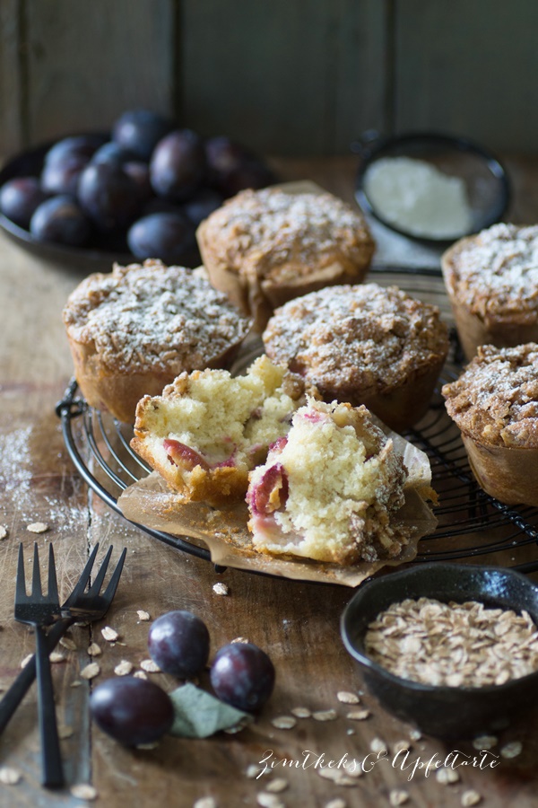 Zwetschgen-Joghurt-Muffins ohne Kristallzucker