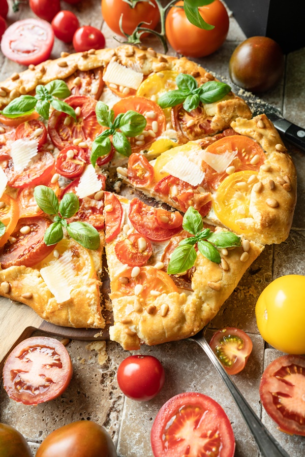 Rezept für eine Tomaten Galette mit Ricotta