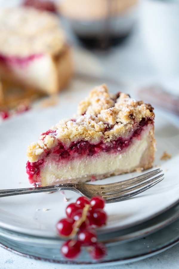 Rezept für Johannisbeer-Käsekuchen mit Streuseln