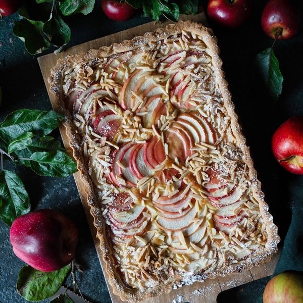 Einfaches Rezept für eine Apfeltarte mit Mandelcreme