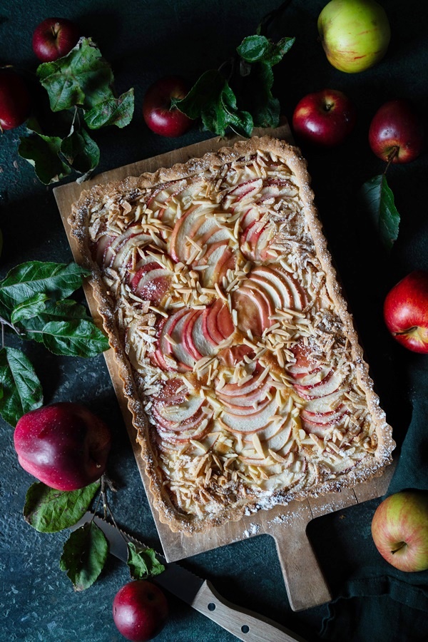 Einfaches Rezept für eine Apfeltarte mit Mandelcreme