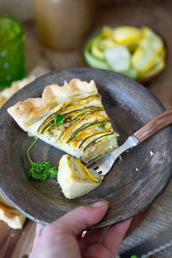 Leckere vegetarische Zucchini Quiche